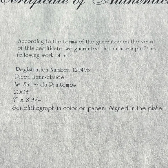 Jean-Claude Picot “Le Sacre du Printemps” Seriolithograph New Print - Picture 10 of 11